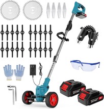 Electric Cordless Weed Wacker, 3-In-1 Grass Trimmer Brush Cutter,, Blue - $89.99