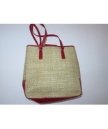 Coach Natural Cabana Straw red Leather Handbag NWT - $103.74