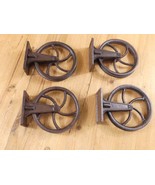 4 Rustic Cast Iron Pulleys Wall Mounted Ceiling Light Wheel Farmhouse In... - $1,900.56 MXN