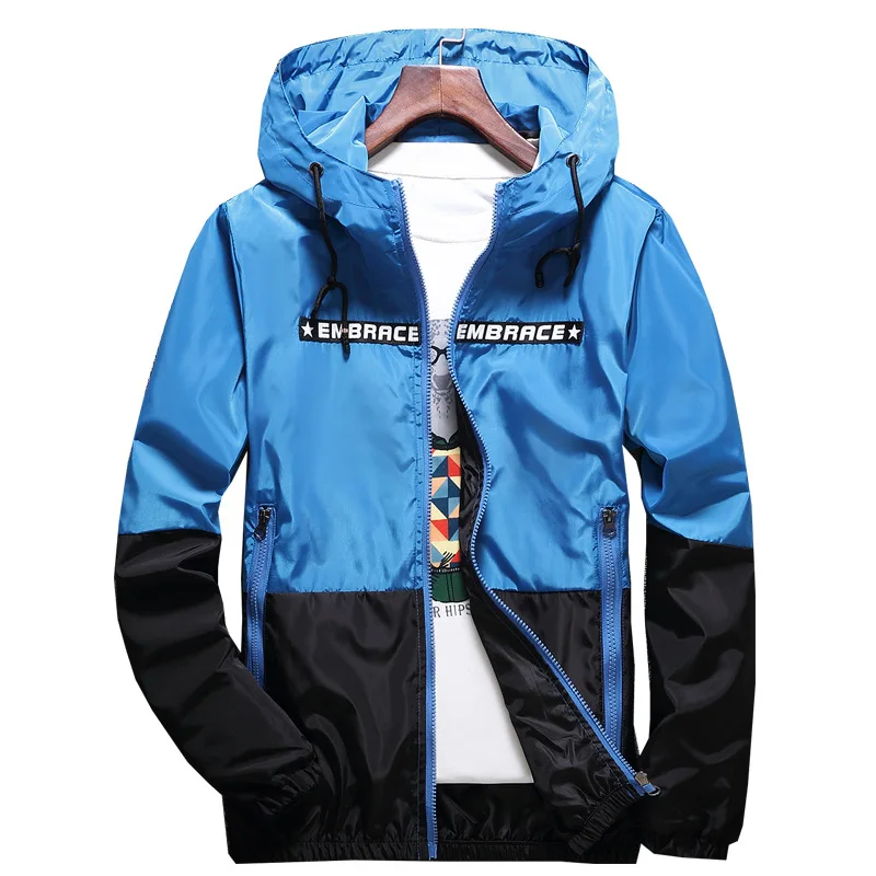 Men&#39;s Spring Summer Ultra-Light Hood Jacket Thin Windbreaker Fashion Shiny scree - £155.91 GBP