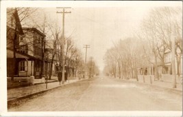 RPPC Street Scene Houses Men Trench Coats Horse Drawn Wagons Postcard Z24 - £10.35 GBP