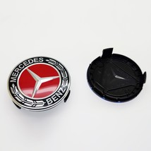4pcs Mercedes Benz Wheel Center Caps Emblem Black&amp;red Hub caps 75MM - $17.99