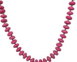 Vintage Pink Beaded Necklace Oval Glossy Beads Gold Spacers Retro Jewelry - $42.46