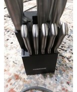 Farberware Knife Block, 12-piece Black Handle Used  - £14.15 GBP