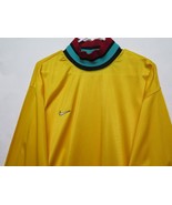 VTG Nike Shiny Yellow Goalie Soccer Team Jersey Sewn Swoosh Football USA... - £112.24 GBP