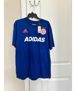 BNWT Adidas Soccer Men&#39;s SS crew neck tee, Blue, Size L, 100% cotton - $29.88 CAD