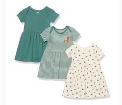 Amazon Essentials Baby Girls&#39; Short-Sleeve Dress - Size: NB Pack Of 3 - £10.28 GBP