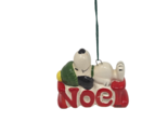 VINTAGE 1966 SNOOPY LAYING ON NOEL CHRISTMAS TREE ORNAMENT HOLIDAY CERAMIC - $23.75