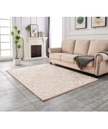 Beige Faux Fur Rug: Luxury Washable Area Rug - $260.99