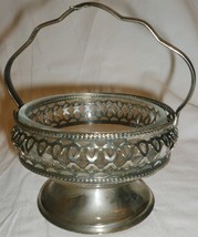 Vintage Filigree Silverplated With Glass Liner Open Sugar Bowl England - $11.76