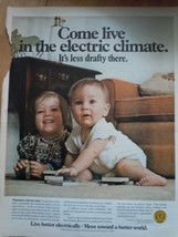 Vintage Flame-less Electric Heat Babies Print Magazine Advertisement 1971 - $9.99