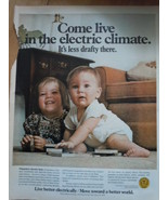 Vintage Flame-less Electric Heat Babies Print Magazine Advertisement 1971 - $189.09 MXN