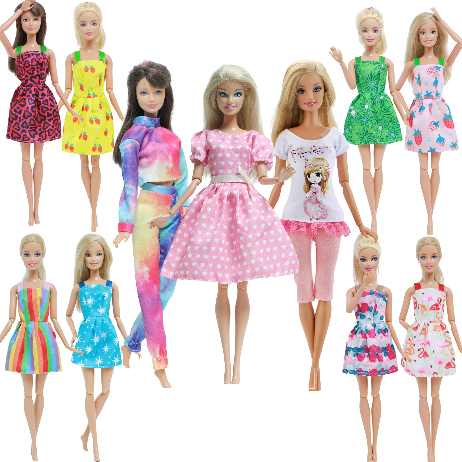 Play 43 Pcs/Set Wholesale Doll Accessories for Barbie Doll 3 Outfits Random 10 D - £28.77 GBP