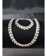 1940s Art Deco Rhodium Plate Necklace And Matching Bracelet - $911.79 MXN