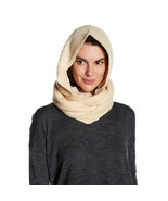 FREE PEOPLE Taupe Bottom Line Hooded Rib Knit Infinity Wrap Scarf - $40.83 CAD