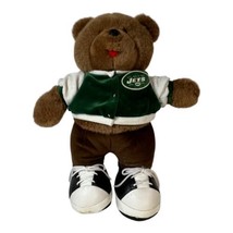 Vintage 2000 NY Jets Good Stuff Teddy Bear NFL Stuff Plush Green Jacket  READ - £14.27 GBP