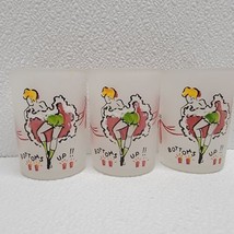 Shot Glass Vintage Hazel Atlas Showgirl Dancing Lady &quot;Bottoms Up&quot; Lot Of 3 - $46.97