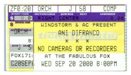 Biglietto Di Ani Difranco 20 Settembre 2000 St. Louis Missouri - £32.14 GBP