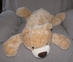 Best Made Toys Stuffed Plush Beige Tan Teddy Bear Pillow Large 34&quot; - £43.41 GBP