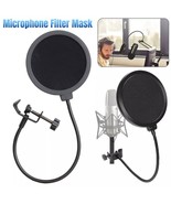 Microphone Pop Filter Swivel With Double Layer Sound Shield Guard Wind - $186.88 MXN