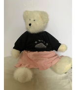 Boyds white bear with black paw shirt and pink skirt 15” - £13.95 GBP