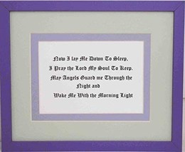 Framed Childrens Bedtime Prayer Inspirational Christian Saying 11.5 x 9.5 purple - £17.76 GBP