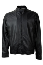 Calvin Klein Mens Black Faux Leather Smooth Jacket Coat Sz XL X-Large 7154-1 - £103.69 GBP