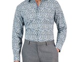 Bar III Men&#39;s Arte Slim-Fit Floral-Print Dress Shirt Olive Blue-Medium 1... - $19.99