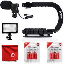 Opteka X-GRIP Camera Camcorder Stabilizing Handle w/ LED Light, Mic &amp; Ba... - £131.87 GBP