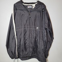 Fila Mens Windbreaker Medium Black and White Full Zip Hooded - $20.99