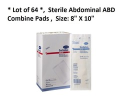 64 Count Hartmann Sorbalux Abdominal Pad ABD Pads Sterile 8 X 10 high ab... - £28.63 GBP