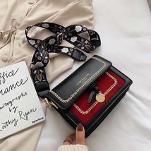 Contrast color Leather Crossbody Bags For Women Travel Handbag Fashion Simple Sh - £27.63 GBP