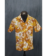 Vintage Hawaiian Shirt - Tan, Yellow and White Floral Pattern Pomare - M... - $1,023.19 MXN