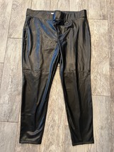 Loft Faux Leather Leggings Plus Size XXL 2X Black 2XL 591880 Pull On Pan... - $40.24