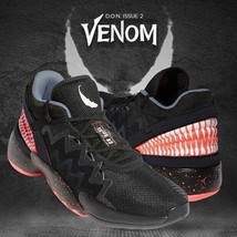 adidas x Marvel D.O.N. Issue 2 Venom Basketball Shoes Size 9 US Black FW9038 New - £71.17 GBP