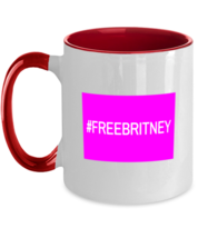 Britney Mugs #FREEBRITNEY Fluro Block,  Free Britney Movement Red-2T-Mug  - £14.57 GBP