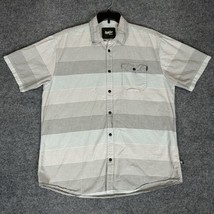 Howler Brothers San Gabriel Shirt Mens XL Grey Striped Short Sleeve Butt... - $41.46