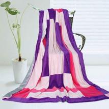 Onitiva - [Purple Charm] Soft Coral Fleece Patchwork Throw Blanket (59 b... - £39.44 GBP