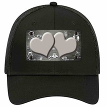 Gray White Owl Hearts Oil Rubbed Novelty Black Mesh License Plate Hat - £22.90 GBP
