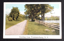 Greetings from Trumansburg Scenic View Dirt Road New York NY Postcard c1920s - £7.98 GBP