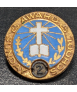 Vintage Church Sunday School - Blue Enamel Lapel Pin Pinback - 2 Years A... - $9.89