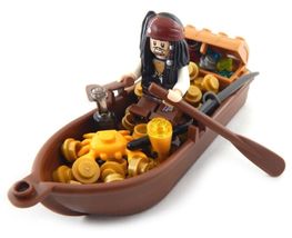 Minifigure Captain Jack Sparrow With Boat Treasure Potc Pirate Set Gifts... - £35.37 GBP