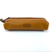 NEW TUMI british tan solid leather charging cord accessory case travel z... - £59.95 GBP