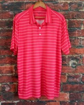 Golf America Men&#39;s Golf Polo Shirt L Stripes Pinkish-Salmon Color - £9.48 GBP