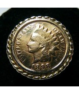 14k Yellow Gold 1898 Indian Head Penny Nugget Ring Sz 7.75 Solid Band 14g  - $799.99