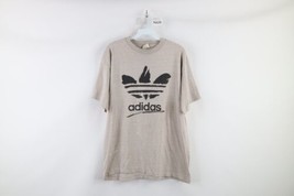 Vintage 90s Adidas Mens Size Large Thrashed Big Logo Spell Out T-Shirt Gray USA - £31.12 GBP