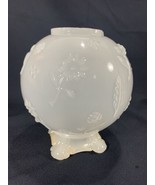 VINTAGE - 6.5“ LAMP Glass Globe Base Shade ONLY - Floral White Transluce... - $22.77