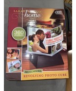 Sarah Peyton Home Motorized Revolving Photo Cube Holds Five 4&quot; x 4&quot; Pict... - £3.92 GBP