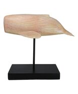 Nautical Marine Contemporary Sperm Whale Fish Faux Wood Sculpture On Pol... - $1,113.20 MXN