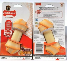 2 Count Nylabone Dura Power Extreme Chew Long Lasting Up To 35 lbs Dog Toy Bacon